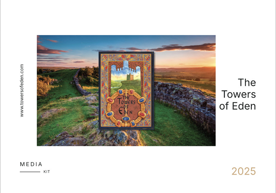 The Towers of Eden official media kit cover for journalists