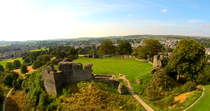 Kendal Castle overlooking the town of Kendal in Cumbria