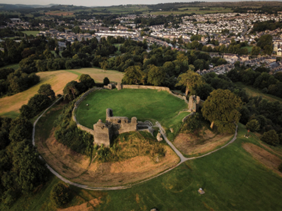 Kendal Castle overlooking the town of Kendal in Cumbria