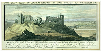 Kendal Castle overlooking the town of Kendal in Cumbria