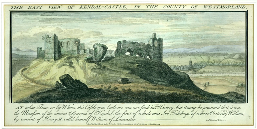 Kendal Castle overlooking the town of Kendal in Cumbria