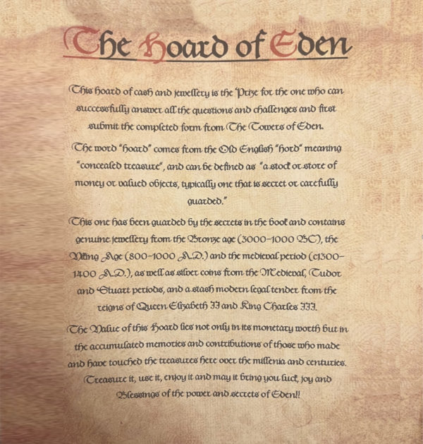 Certificate of authenticity for The Hoard of Eden